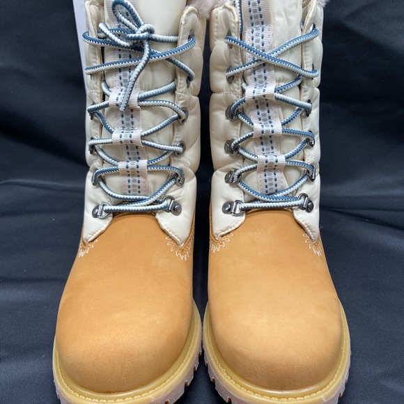 TIMBERLAND 6 INCH PREMIUM PUFFER WATERPROOF Boot WHEAT NUBUCK A2ER8 Women Size 9 - Picture 3 of 11